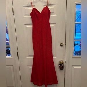 Red women’s formal dress, worn once